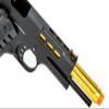 340 FPS Golden Ball x Eagle OTS .45 Hi-Capa Gas Blowback Airsoft Pistol w/Slide Lightening Cuts (Color: Black/Gold Barrel) view 4