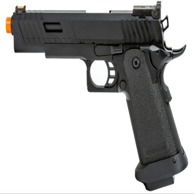 340 FPS Golden Ball x Eagle OTS .45 Hi-Capa Gas Blowback Airsoft Pistol w/Serrated Slide (Color: Black)