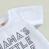 Summer 2PCS Clothes Set Infant Baby Boys Summer Outfit Letter Short Sleeve Tops T-Shirt and Shorts Set (Mama's Dude-White, 12-18 Months) view 3
