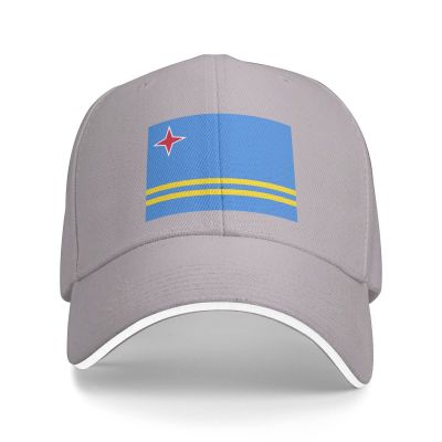 Aruba Flag Unisex Baseball Cap Fits Men Women Adjustable Dad Hat Sandwich Bill Cap Gray