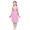 Daenrui Kids Girls Sleeveless Sequins Ballet Lyrical Dance Chiffon Dress Modern Contemporary Dance Costume Leotard Pink 10 Years view 3