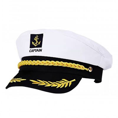 CCHAMP Party Dress up captain hat adult for men women, sailor captain hat Skipper hat, yacht Captain cap, navy Captain fancy dress Costume Accessory, Marines Admiral Cap for Halloween Cosplay