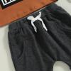 Summer 2PCS Clothes Set Infant Baby Boys Summer Outfit Letter Short Sleeve Tops T-Shirt and Shorts Set (Cousins-Caramel, 0-6 Months) view 4