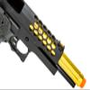 340 FPS Golden Ball x Eagle OTS .45 Hi-Capa Gas Blowback Airsoft Pistol w/Hive Vented Slide & Standard Grip Stippling (Color: Black/Gold Barrel) view 4
