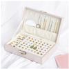 ArtsPavilion Jewelry Box for Women Girls, Leather Small Travel Organizer Case, Portable Display Storage Holder Boxes for Rings Earrings Necklaces Bracelets White view 1