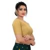 BishtHub Fashion Women's Cotton Blend Stretchable Elbow Sleeve Casual Wear Readymade Blouse Free Size -(Chiku-28-36) view 4