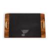 PICNIC TIME NHL St Louis Blues Covina Acacia and Slate Serving Tray, Charcuterie Board Set, (Acacia Wood & Slate Black with Gold Accents) view 4