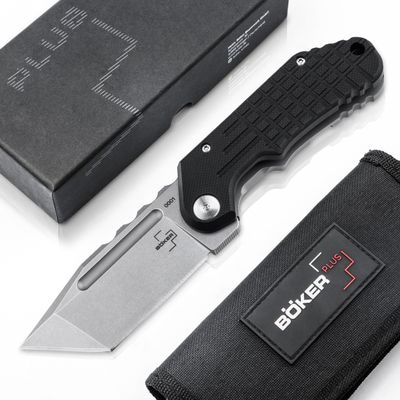 BKER PLUS Cataclyst Damascus pocket knife - EDC Flipper Knife with Damascus blade 110 layers - elegant folding knife with clip - sharp - gentleman - in case & gift box