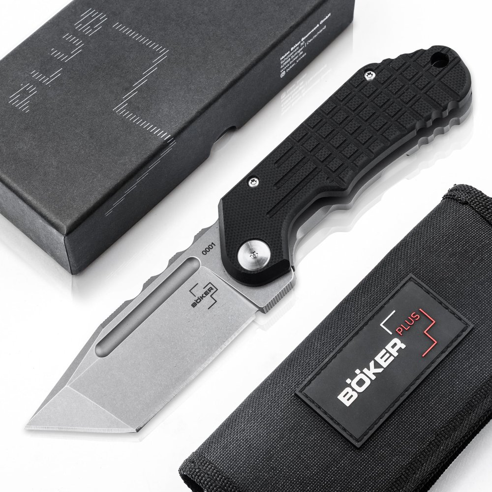 BKER PLUS Cataclyst Damascus pocket knife - EDC Flipper Knife with Damascus blade 110 layers - elegant folding knife with clip - sharp - gentleman - in case & gift box