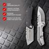 BKER PLUS Cataclyst Damascus pocket knife - EDC Flipper Knife with Damascus blade 110 layers - elegant folding knife with clip - sharp - gentleman - in case & gift box view 2