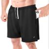NY Threads Men's Athletic Shorts Quick Dry Loose-Fit Lightweight Running Workout Gym Shorts with Pockets, Medium, Black view 1