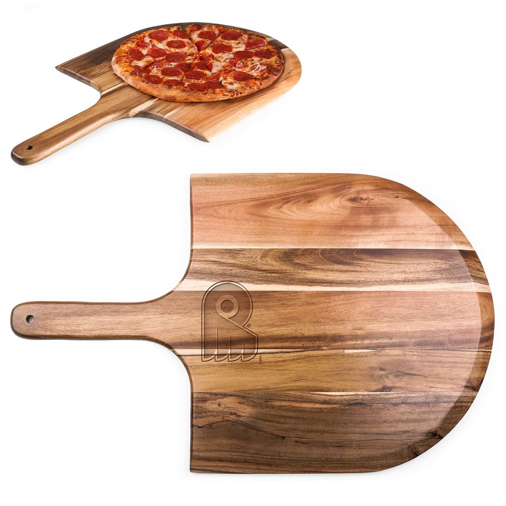 PICNIC TIME NHL Philadelphia Flyers Acacia Wood Pizza Peel, Serving Pizza Paddle, Bread Peel, (Acacia Wood)
