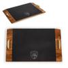 PICNIC TIME NHL Florida Panthers Covina Acacia and Slate Serving Tray, Charcuterie Board Set, (Acacia Wood & Slate Black with Gold Accents) view 1