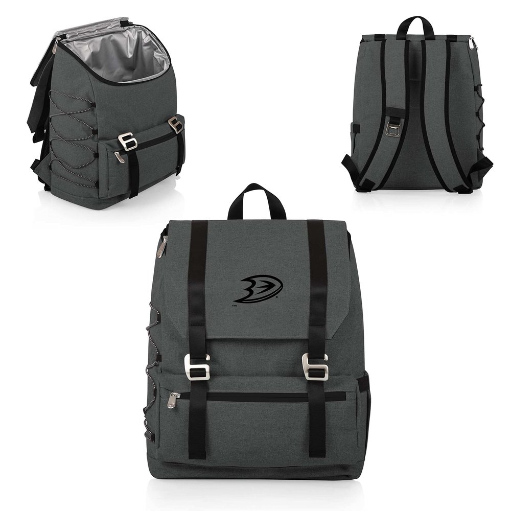 PICNIC TIME NHL Anaheim Ducks OTG Traverse Backpack Cooler, Soft Cooler Backpack, Hiking Backpack, (Heathered Gray)