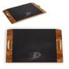 PICNIC TIME NHL Anaheim Ducks Covina Acacia and Slate Serving Tray, Charcuterie Board Set, (Acacia Wood & Slate Black with Gold Accents) view 1