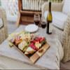 PICNIC TIME NHL Anaheim Ducks Covina Acacia and Slate Serving Tray, Charcuterie Board Set, (Acacia Wood & Slate Black with Gold Accents) view 3