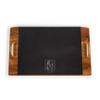 PICNIC TIME NHL Vegas Golden Knights Covina Acacia and Slate Serving Tray, Charcuterie Board Set, (Acacia Wood & Slate Black with Gold Accents) view 4