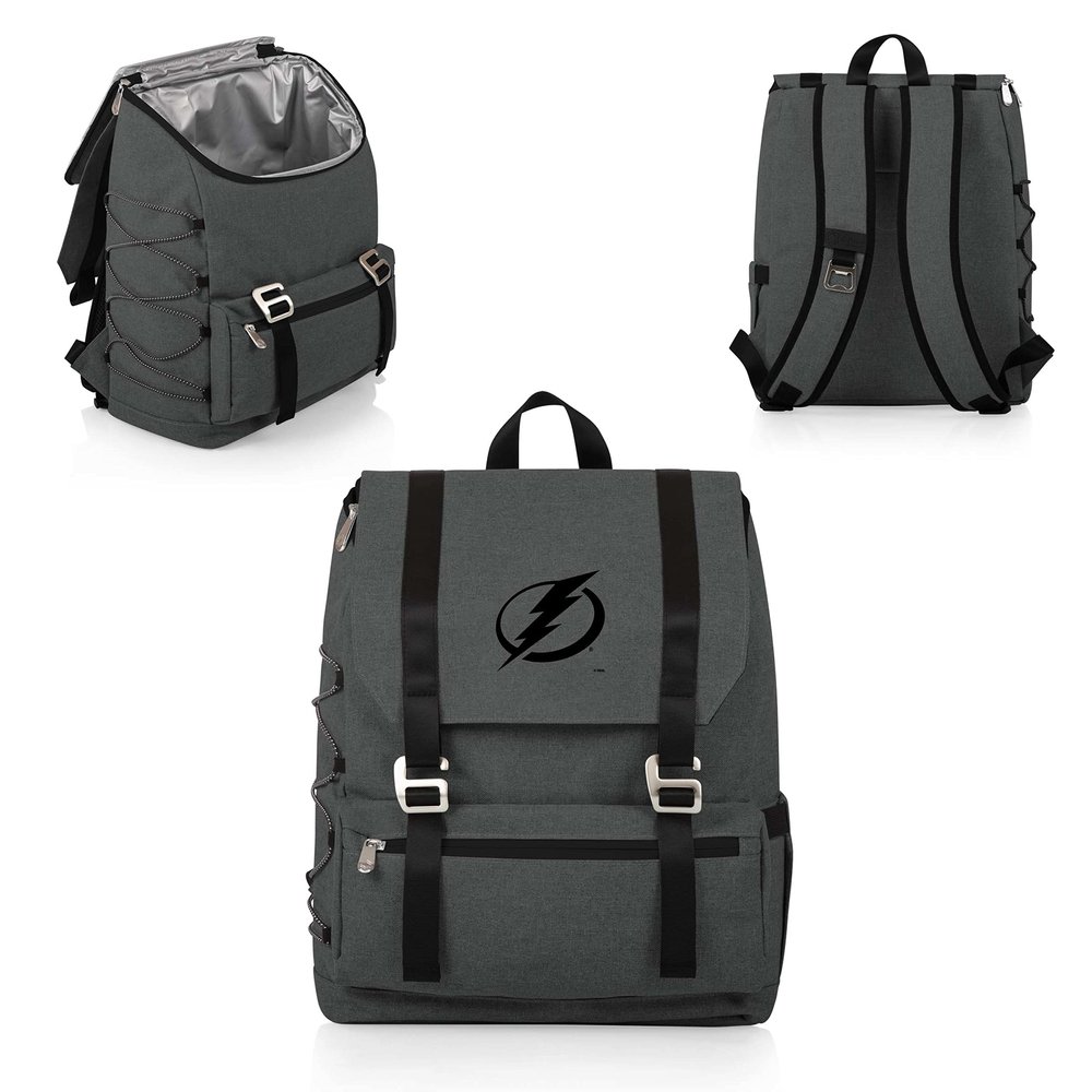 PICNIC TIME NHL Tampa Bay Lightning OTG Traverse Backpack Cooler, Soft Cooler Backpack, Hiking Backpack, (Heathered Gray)