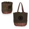 PICNIC TIME NHL Boston Bruins Coronado Canvas and Willow Basket Tote, Picnic Tote Bag, Beach Tote, (Khaki Green with Beige Accents) view 1