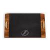 PICNIC TIME NHL Tampa Bay Lightning Covina Acacia and Slate Serving Tray, Charcuterie Board Set, (Acacia Wood & Slate Black with Gold Accents) view 4