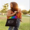 PICNIC TIME NHL Calgary Flames Vista Outdoor Picnic Blanket & Tote, Beach Blanket, Camping Blanket, (Rainbow with Black) view 2