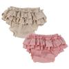 EISHOW 2 Pieces Unisex Baby Boys Girls Casual Shorts Cotton Blend Chiffon Newborn Bloomer Triangle Shorts Diaper Covers (2PCS D,6-12 Months) view 1