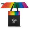 PICNIC TIME NHL Pittsburgh Penguins Vista Outdoor Picnic Blanket & Tote, Beach Blanket, Camping Blanket, (Rainbow with Black) view 3