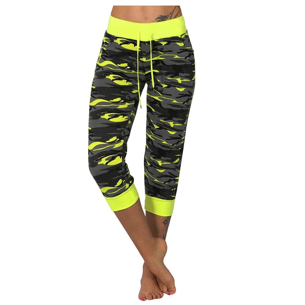 Cargo Yoga Capris Women's Summer Workout Relax Fit Super Soft Cargo Yoga Pants Wide Leg Palazzo Pants with Pockets