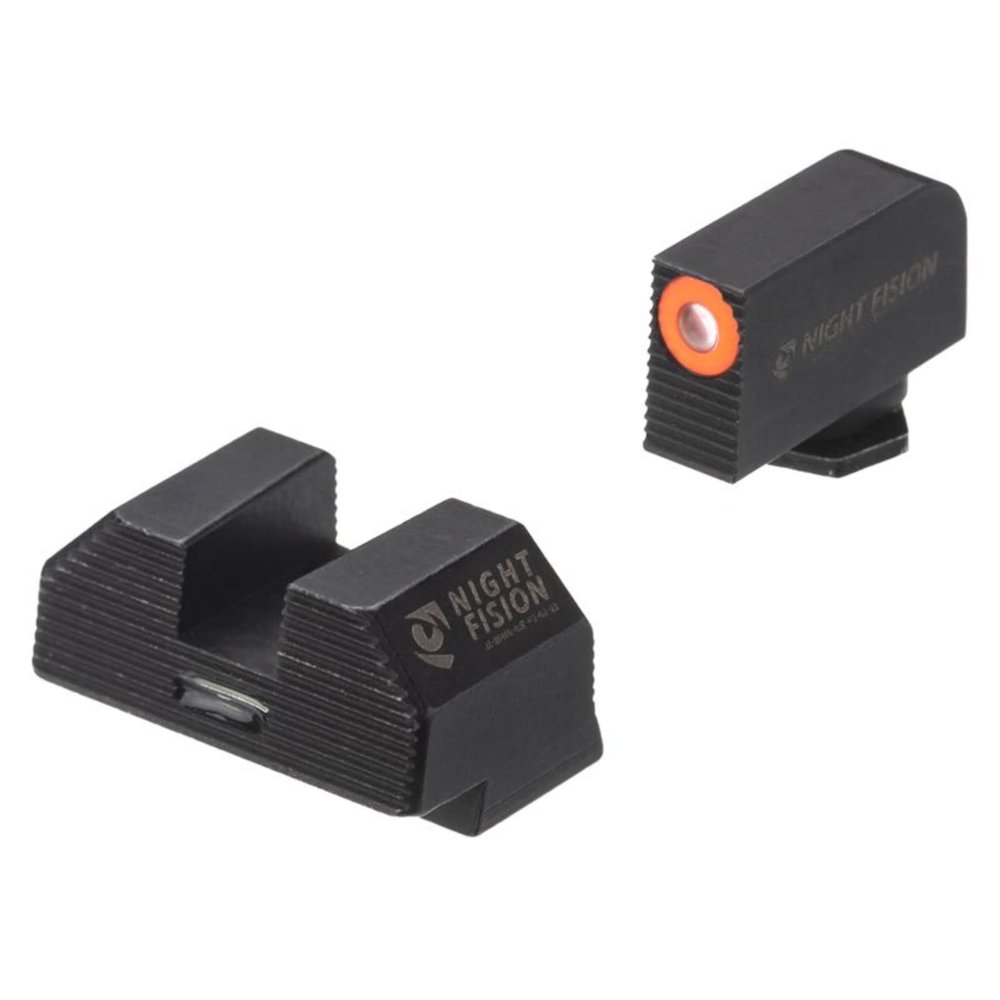 Night Fision Costa Ludus Night Sight Set Compatible with Glock 42/43/43x/43XMOS - Orange Front Ring, Rear Sight with Horizontal Tritium Bar