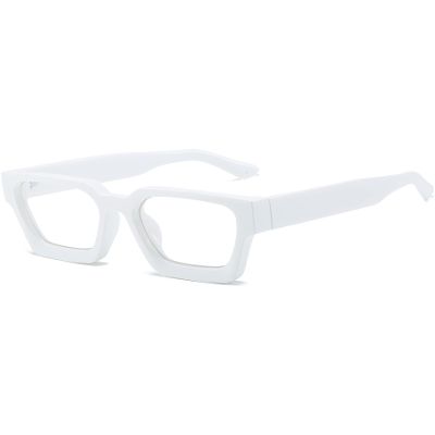 EYLRIM Thick Square Frame Blue Light Glasses for Women Men Non Prescription Computer Eyeglasses(09 White)