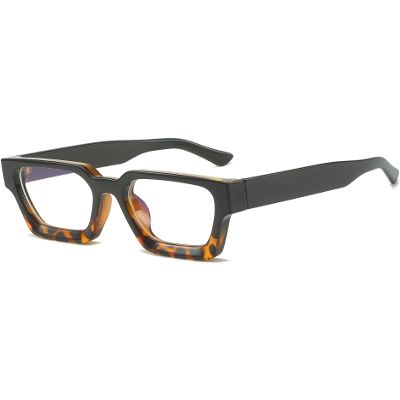 EYLRIM Thick Square Frame Blue Light Glasses for Women Men Non Prescription Computer Eyeglasses(04 Black Leopard)