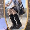 Mluvpxey Jk Japanese Knitted Mid-Calf Striped Calf Pile Socks Women's Autumn Winter Models Warm Lolita (Color : Black, Size : One Size) view 3