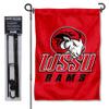 College Flags & Banners Co. Winston Salem State Rams Ram Head Logo Garden Flag with Pole Stand Holder view 1
