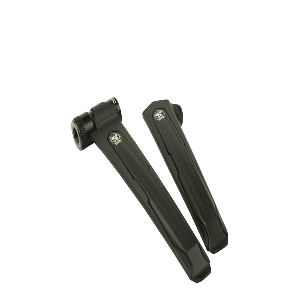 SILCA EOLO 2 in 1 Levers - Premium Design Black Aluminum Combo Tire Levers and CO2 Inflator Bike Tool - Presta and Schrader Compatible Bicycle Tire Levers and Removal Tool - Twist to Inflate