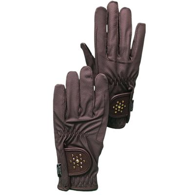 Cleopatra Ladies, Synthetic Leather, Equestrian Horse Riding Gloves, Brown (X-Small 5)