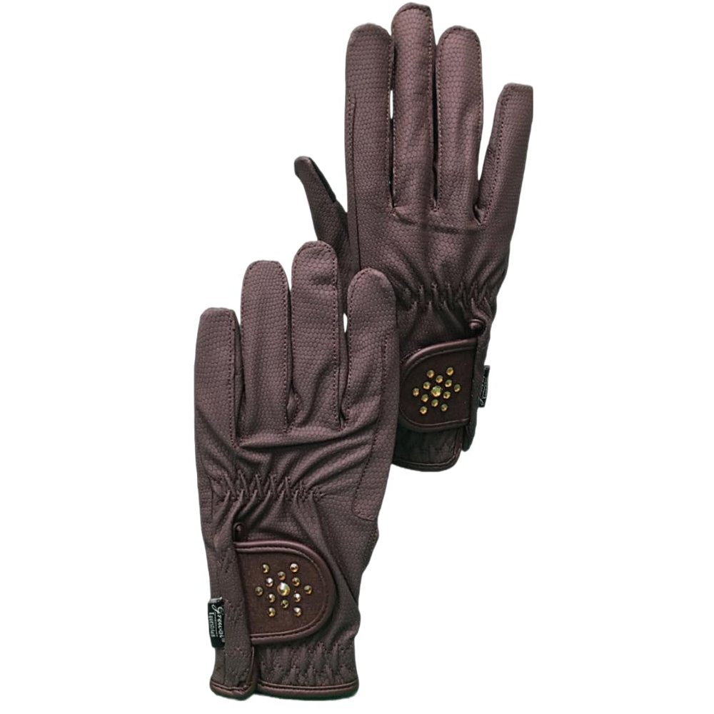 Cleopatra Ladies, Synthetic Leather, Equestrian Horse Riding Gloves, Brown (X-Small 5)