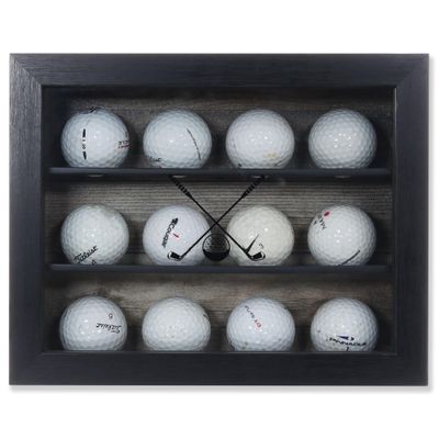 Golf Ball Shadowbox Display Case | 12 Ball & 25 Ball Options | Glass Front Door