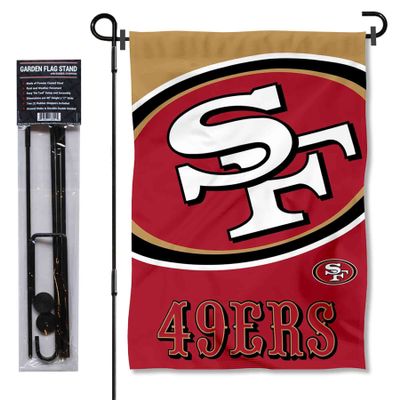 WinCraft San Francisco 49ers Bold Logo Garden Flag and Flagpole Mount