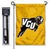 College Flags & Banners Co. Virginia Commonwealth Rams Jumping Ram Logo Garden Flag with Pole Stand Holder view 1