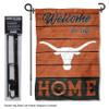 College Flags & Banners Co. Texas Longhorns Welcome to Our Home Garden Flag with Stand Holder view 2