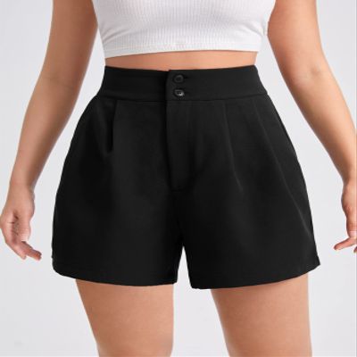ABZEKH Shorts for Women Shorts Women's Shorts Neon Orange High Waist Shorts Shorts (Color : Black, Size : Small)