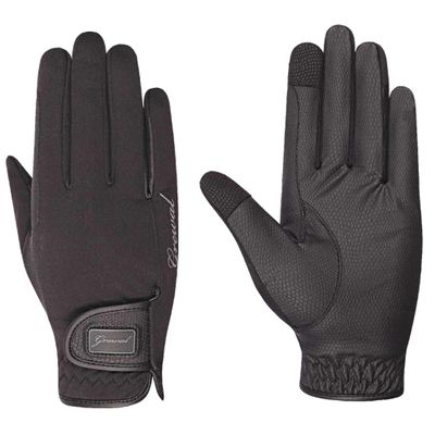 Grewal Equestrian Matilda RK-Serino KT Synthetic Leather Riding Gloves with Soft Shell Fabric, Black sz 5 (X-Small)