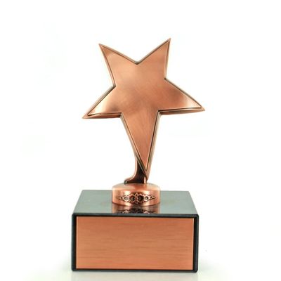 SHOP AWARDS AND GIFTS Star Trophy with Custom Plate, Engravable Customizable Award, Personalized, Employee Recognition Work School Leader Sport, 6 Inch, Bronze
