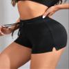ABZEKH Shorts for Women Shorts Women's Shorts Slit Hem Drawstring Waist Shorts Shorts (Size : X-Small) view 1