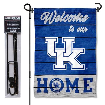 College Flags & Banners Co. Kentucky Wildcats Welcome to Our Home Garden Flag with Stand Holder