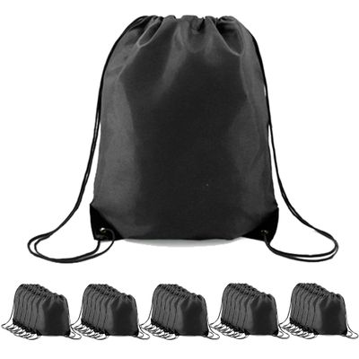 BeeGreen 30 Pieces Black Drawstring Bags Cinch Bags Bulk String Backpack Machine Washable Lightweight Sackpack Outdoor Sport for Men Women