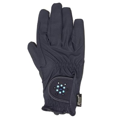 Cleopatra Ladies, Synthetic Leather, Equestrian Horse Riding Gloves, Navy Blue (Small 6)