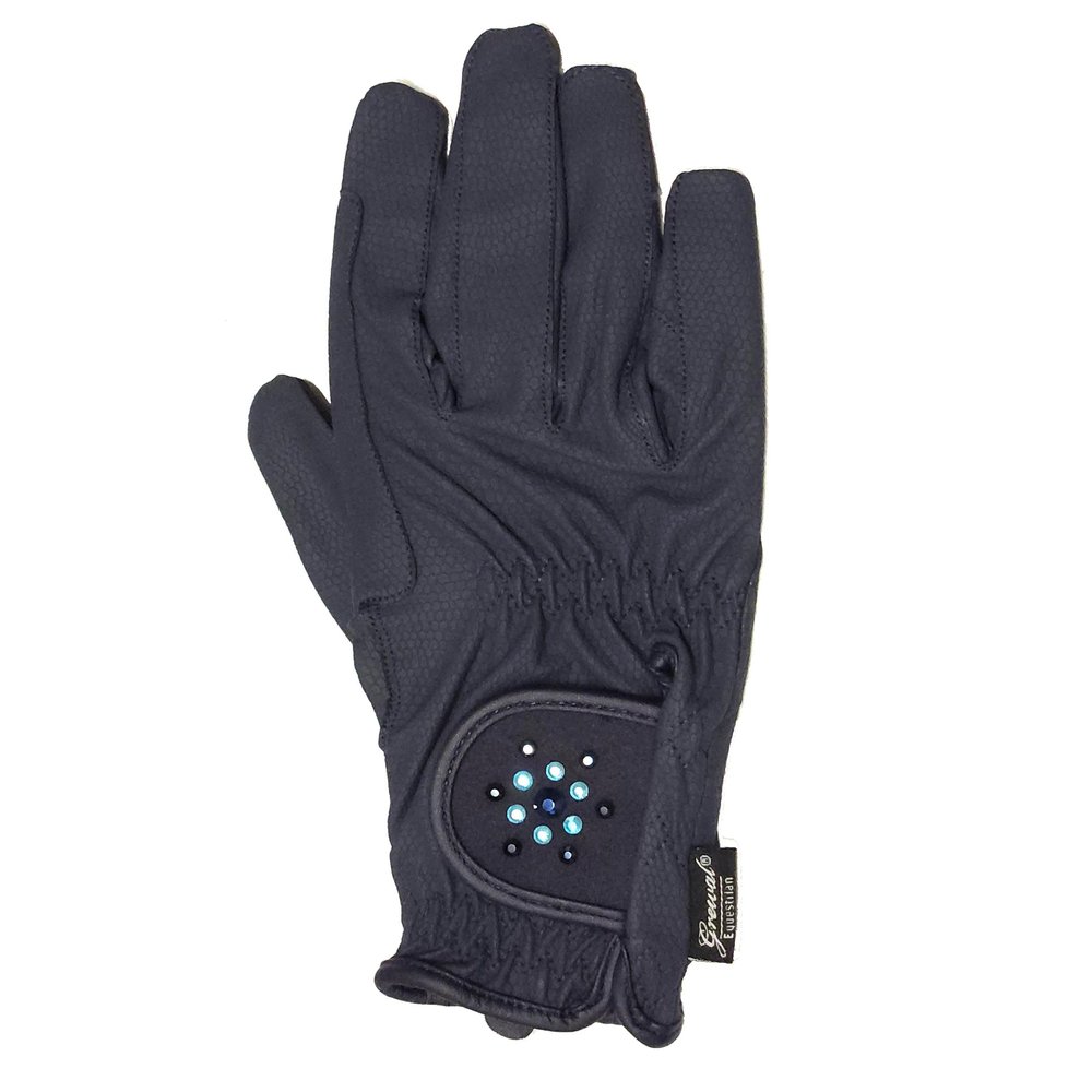 Cleopatra Ladies, Synthetic Leather, Equestrian Horse Riding Gloves, Navy Blue (Small 6)