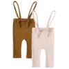 ZFTTZYMX Baby Boys Girls 2 Pack Ribbed Knit Leggings Suspenders Pants Toddler Adjustable Knot Straps Tights Overall Trousers view 1