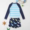 Toddler Boy Swim Trunks Summer Toddler Boys Girls Cartoon Dinosaur Printed Two Piece Swimwear (b-Blue, 8-9 Years) view 3